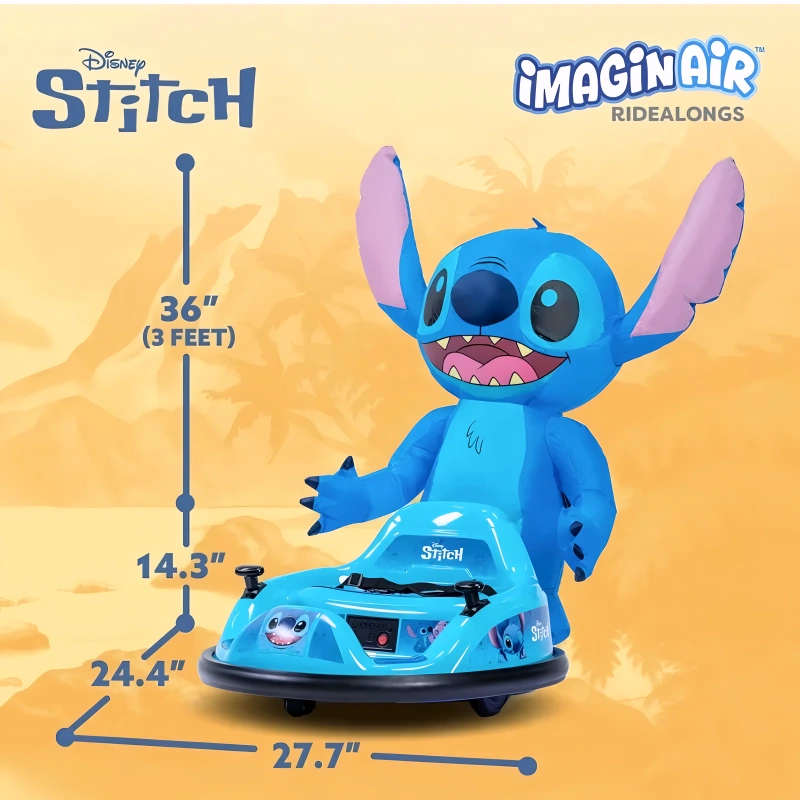 ImaginAir™ Aufsitzauto-Autoscooter · 3 Fuß großes aufblasbares Abenteuer für Kinder